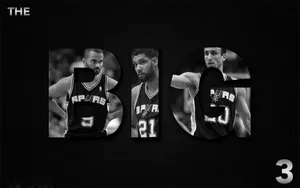 Tim Duncan And Spurs Team Wallpaper