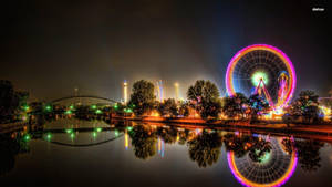 Timelapse Ferris Wheel Amusement Park Wallpaper