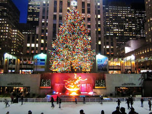 Times Square Ice Skating Wallpaper