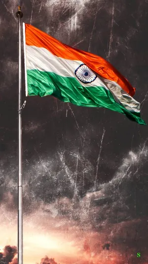 Tiranga Art Against Dark Background Wallpaper