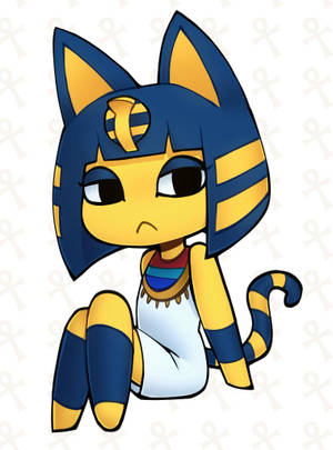 Tired Ankha Animal Crossing Resting Wallpaper