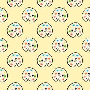 Tired Palette Faces Pattern Wallpaper