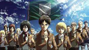 Titan-slaying Warriors Of The Survey Corps Wallpaper