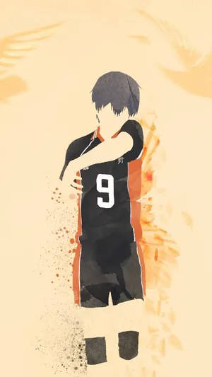 Tobio Kageyama Minimalist Blot Painting Wallpaper