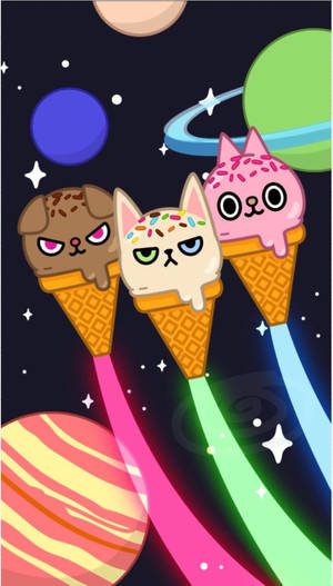 Toca Boca Ice Cream In Space Wallpaper