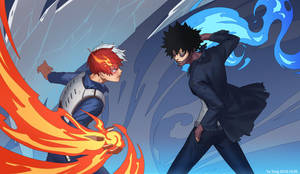 Todoroki And Dabi, Two Brothers On Different Paths Wallpaper