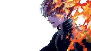 Todoroki Engulf By Fire Wallpaper