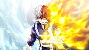 Todoroki Shoto - Flames And Ice Wallpaper