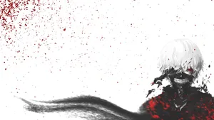Tokyo Ghoul Aesthetic With Blood Splatter Wallpaper