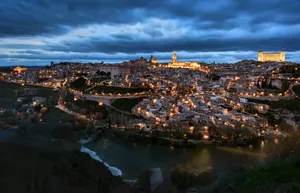 Toledo Cathedral At Night Blue Aesthetic Wallpaper