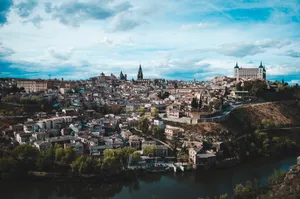 Toledo Cathedral Morning Blue Aesthetic Wallpaper