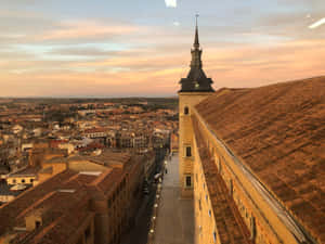 Toledo Cathedral Orange Aesthetic Wallpaper