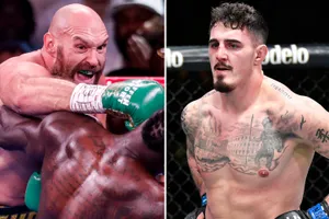 Tom Aspinall And Tyson Fury Collage Wallpaper