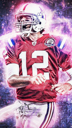 Tom Brady Neon Purple Effect Wallpaper