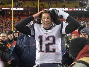 Tom Brady Showing His Greatness As The Goat Wallpaper