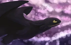 Toothless Night Fury Bokeh Background Wallpaper