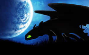 Toothless Night Fury Silhouette Wallpaper