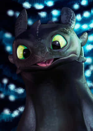 Toothless Night Fury Smiling Wallpaper