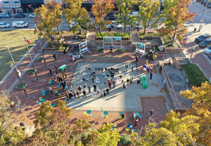 Top View Of Garland City Square Wallpaper