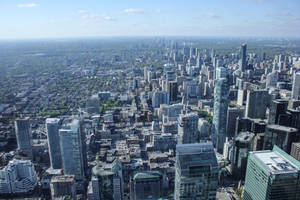 Toronto City From Cn Tower Deck Wallpaper