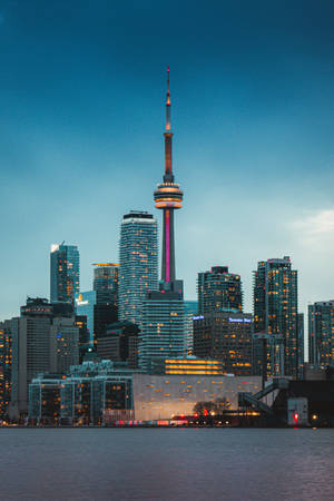 Toronto Cityscape With Cn Tower Wallpaper