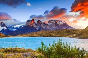 Torres Del Paine Sunset Landscape Wallpaper