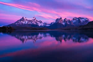 Torres Del Paine Sunset Reflection Wallpaper