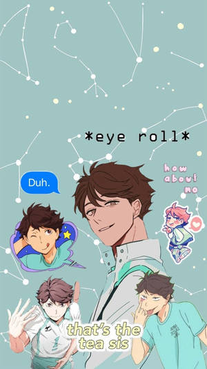 Toru Oikawa Constellation Collage Wallpaper
