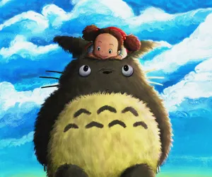 Totoro And Mei Enjoying The Countryside In