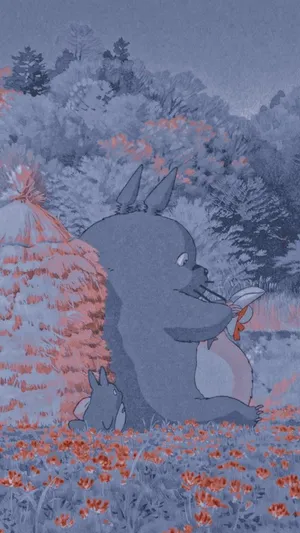 Totoro Soft Aesthetic Wallpaper