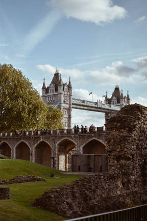 Tower Bridge Behind Building Wallpaper