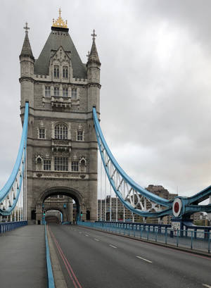 Tower Bridge London Under White Clouds Wallpaper