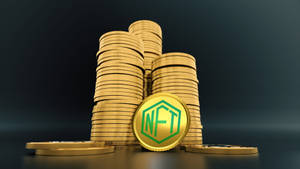 Tower Of Golden Nft Coins Wallpaper