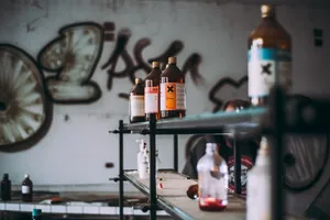 Toxic Chemical Bottles Wallpaper
