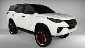 Toyota Fortuner Custom Matte White Color Wallpaper