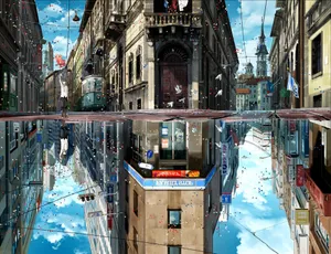Traditional Japanese Anime City Wallpaper