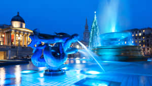 Trafalgar Square Glowing Fountains Wallpaper