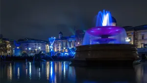 Trafalgar Square Neon Fountain Wallpaper