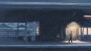 Train Station Aesthetic Anime Scenery Wallpaper