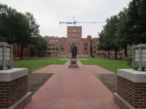 Tranquil Scene Of The Empty George Washington University Yard Wallpaper