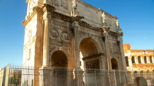 Tranquil View Of The Arch Of Constantine At Golden Hour Wallpaper