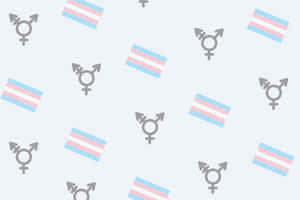 Trans Symbol And Flag In Pattern Wallpaper
