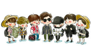 Traveling Bts Chibi Wallpaper