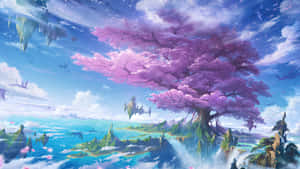 Tree Of Life With Floating Islands Wallpaper