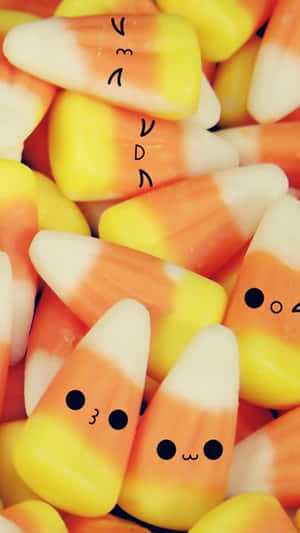 Trendy Cute Candy Corn Iphone Wallpaper