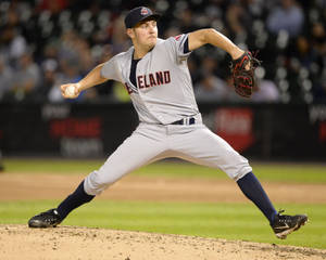 Trevor Bauer Jumping On Field Wallpaper