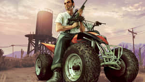 Trevor With Gun Riding Atv Gta 5 1920x1080 Wallpaper