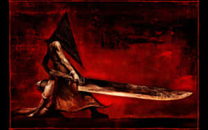 Triangle Head With Red Background Wallpaper