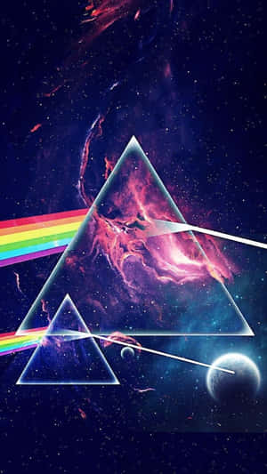 Triangular Prism In Galaxy Blue Aesthetic Wallpaper