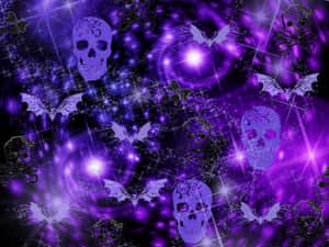 Trick Or Treat? A Girl In A Spooky Purple Halloween Costume Wallpaper